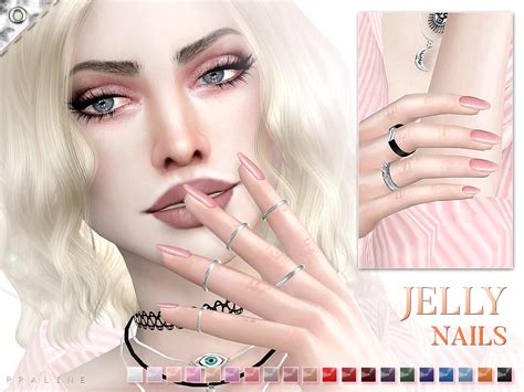 Pralinesims “ Nails In 20 Colors • Download Jelly Nails ” Sims 4
