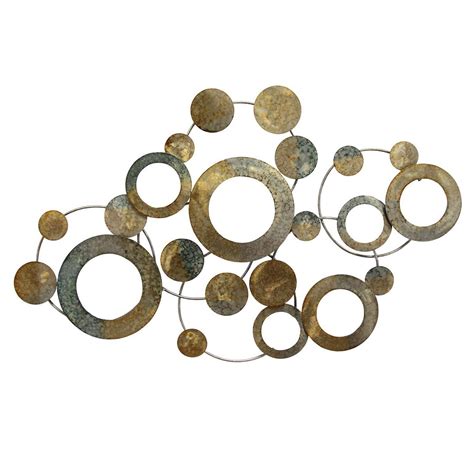 Metallic accents are bang on trend in homeware and decor. Stratton Home Decor Metal Metallic Circles Wall Decor ...