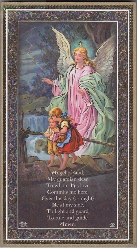 Gold Foiled Wood Prayer Plaque Guardian Angel Crafted In Italy
