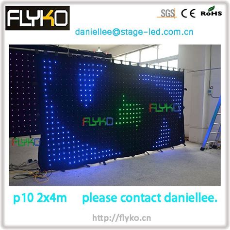 Free Shipping 4m 2m P10cm Led Display Screen Curtain For Stage Club
