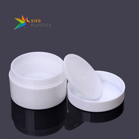 50g White Ps Plastic Double Wall Jar With White Lid Cosmetic Sample Cream Storage Container
