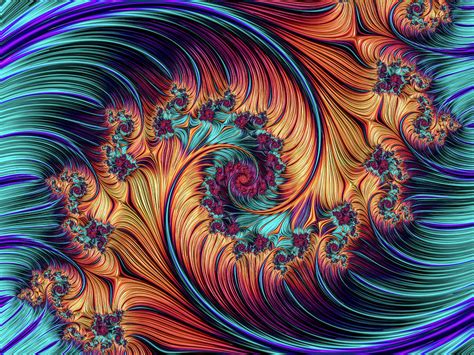 Double Fractal Spiral Digital Art By Hakon Soreide Pixels