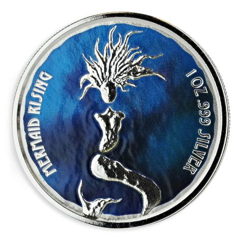 2018 Fiji Mermaid Rising 1oz Silver Colorized Coin Scottsdale Mint