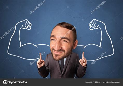Big Head On Small Body Wants To Be Strong Stock Photo By ©ra2studio