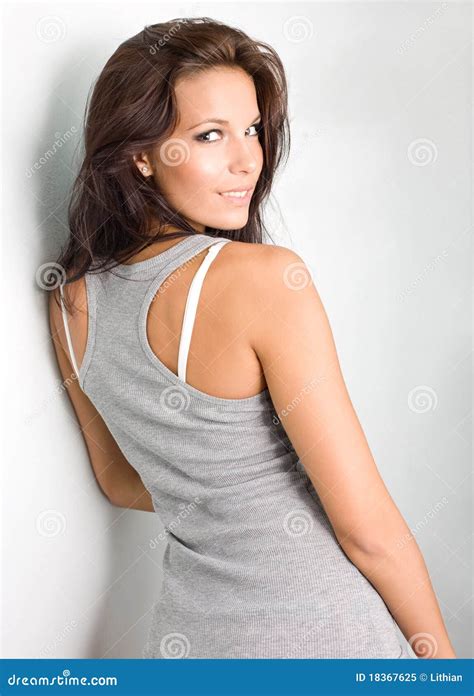 Brunette Hottie Posing For The Camera Stock Image Image Of Tanned