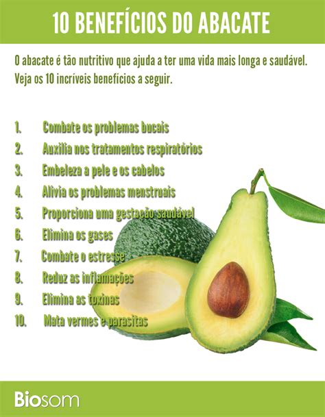 10 Benefícios Do Abacate Para Sua Saúde Biosom Receitas Super