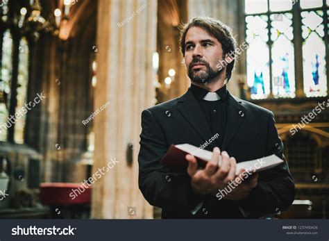 Christian Priest Standing By Altar Stock Photo 1237450426 Shutterstock