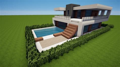 Kleines modernes haus mit pool in minecraft bauen tutorial haus 166. Minecraft Modernes Haus Bauen Anleitung | Haus Bauen
