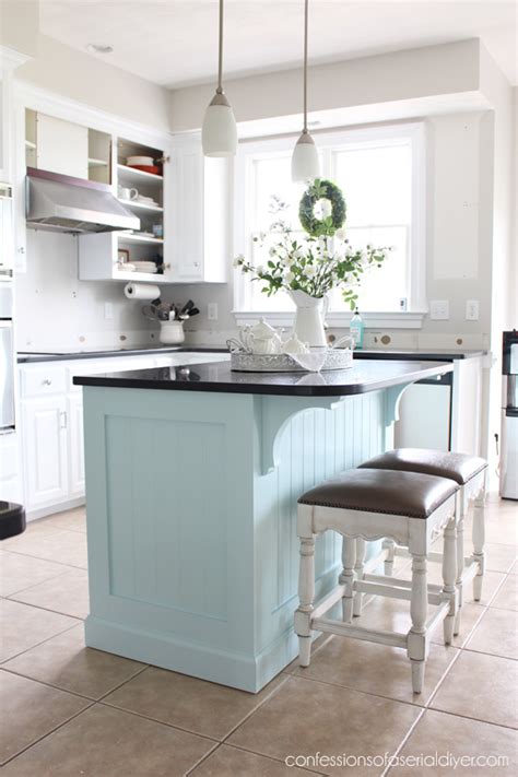 You should also have at least 3 feet of walking space around your whole island and it decide how big you want the countertop area to be. Kitchen Island Makeover with Beadboard | Confessions of a ...