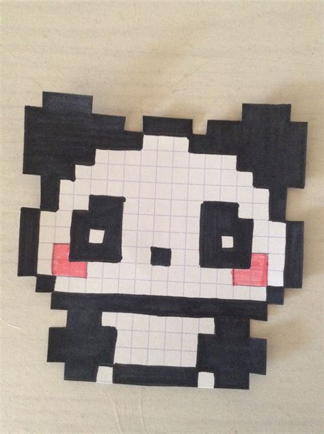 Panda Kawaii Pixel Easy Pixel Art Pixel Art Grid Perler Bead Art