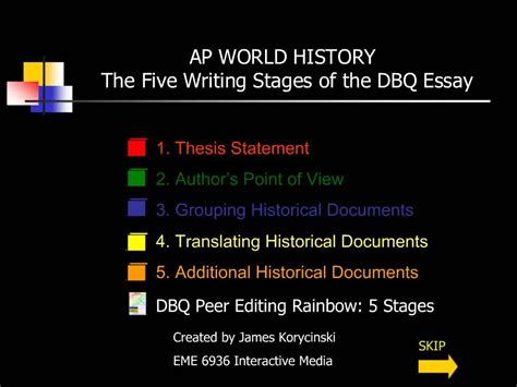 Ppt Ap World History The Five Writing Stages Of The Dbq Essay