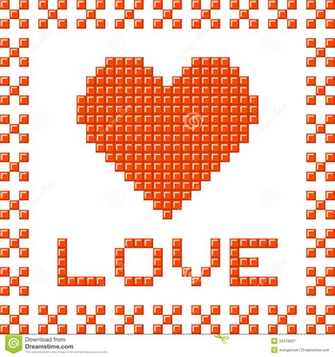 Love Heart Made Out Of Pixel Blocks Royalty Free Stock Photography
