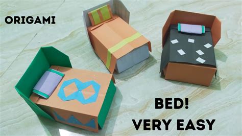 How To Make A Origami Bed How To Make A Paper Bed Diy Origami Youtube