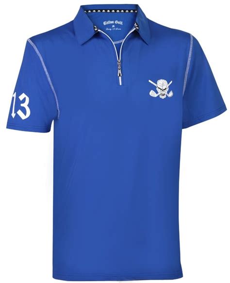 Mens Hybrid Zipper Cool Stretch Golf Shirt Bluewhite Golf Shirts