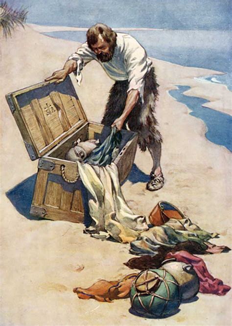 Illustration For Robinson Crusoe By Daniel Defoe Ralph Noel Pocock