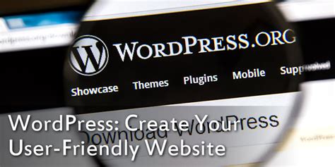 Wordpress Create Your User Friendly Website