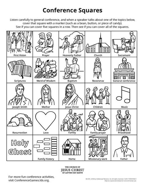Printable General Conference Activities
