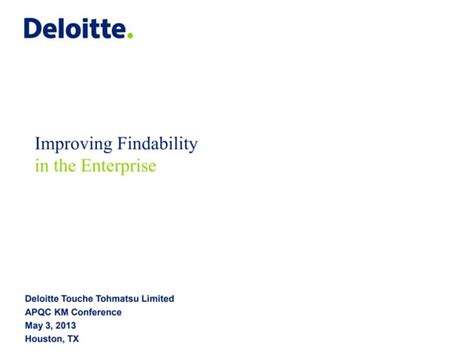 Improving Findability In The Enterprise Ppt