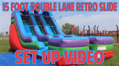 15 Double Lane Retro Slide Setup Inflatable Water Slide Setup