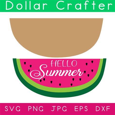 Hello Summer Svg Watermelon Svg Clipart Png Summer Svg Etsy Images
