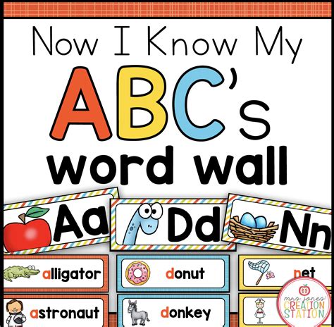 Alphabet Word Wall With Keyword Cards Now I Know My Abcs Mrs