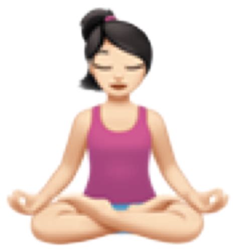 Emoji Meditation Girl Hobby Entspannung Yoga Yoga Emoji Black Hair Clipart Large Size