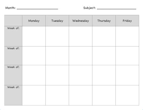 √ Free Printable Lesson Plan Template