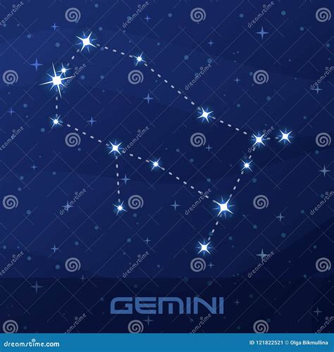 Constellation Gemini Astrological Sign Stock Vector Illustration Of