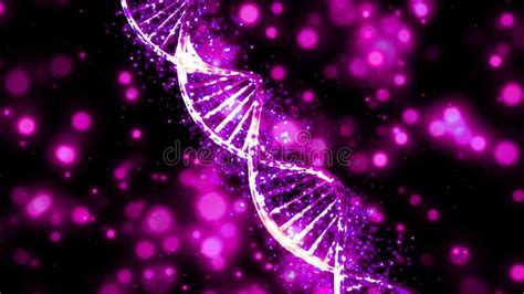 Purple Dna Chain Atoms Motion Particle Loop Animation Stock Video