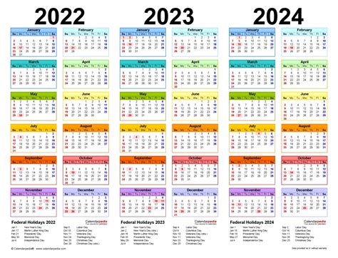 3 Year Calendars 2021 2022 2023 Free Printable Calendar Template 2024