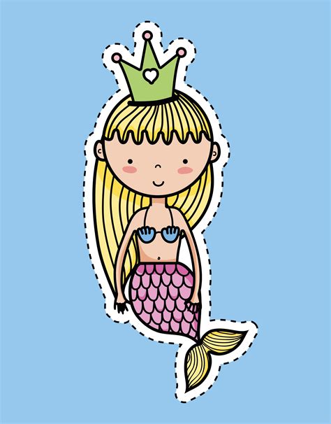 Little Mermaid Art Cartoon 624027 Vector Art At Vecteezy