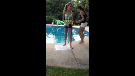 girls jump into neighbor s pool no one home youtube