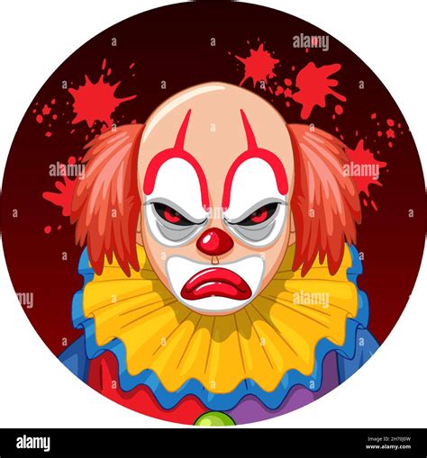 Scary Creepy Clown Face Illustration Stock Vector Image And Art Alamy
