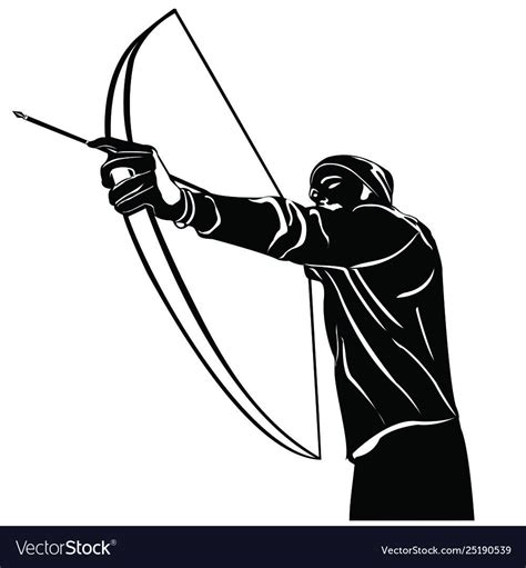 Archery Sport Silhouette Royalty Free Vector Image Peacecommission