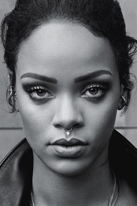 In terms of black and white portrait photography, we observe how the photographer sees the model. Rihanna Face Black and White Poster | Uncle Poster