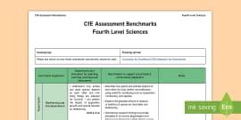 Cfe Sciences Benchmarks Useful Guide Primary Resources