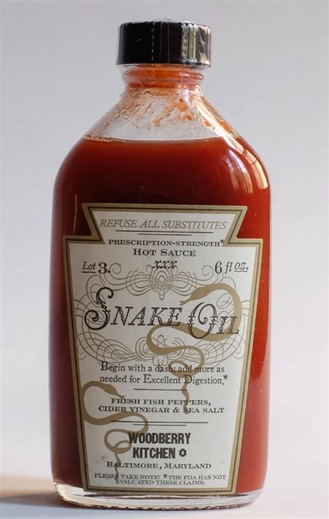 Woodberry Kitchens Snake Oil Hot Sauce The Seasoned Olive