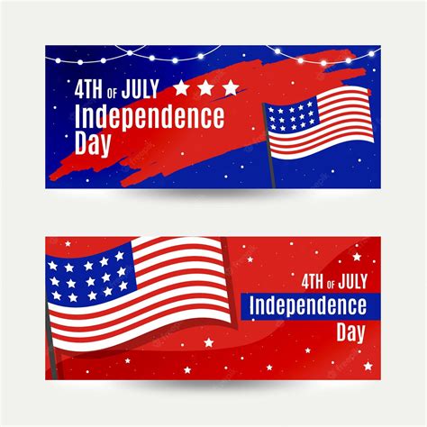 Free Vector Independence Day Banners Template Concept
