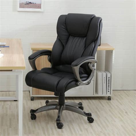 Black Ergonomic Executive Pu Leather High Back Office Chair