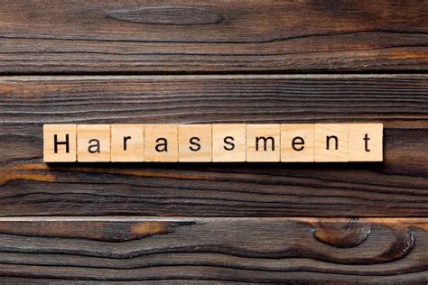Harassment Word Written On Wood Block Harassment Text On Wooden Table For Your Desing Concept