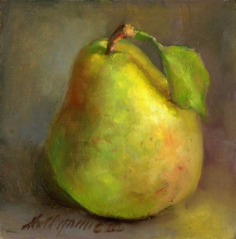 Pixels Pear Art Fruit Painting Original Art