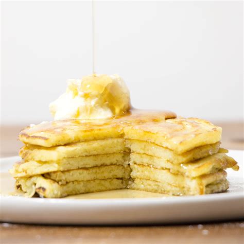 Buttermilk Pancakes With Maple Syrup And Whipped Butter Recipe From