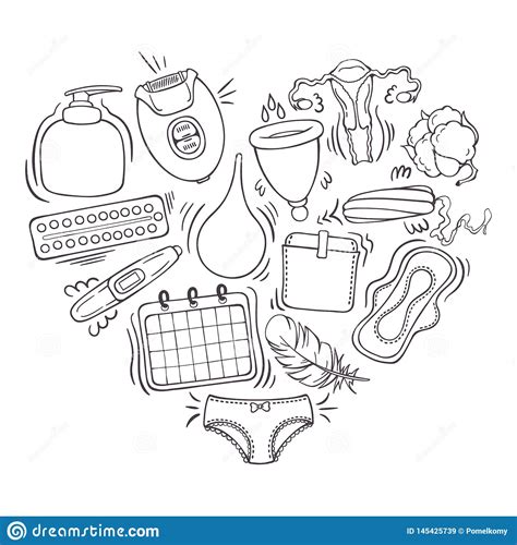 Vector Illustrations On The Feminine Hygiene Theme Stock Vector