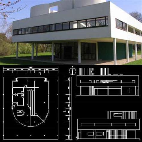 Villa Savoye Cad Drawings Le Corbusier Free Autocad Blocks