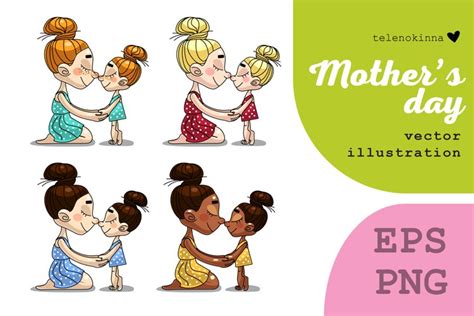 Mom And Daughter Mothers Day Vector 1922752