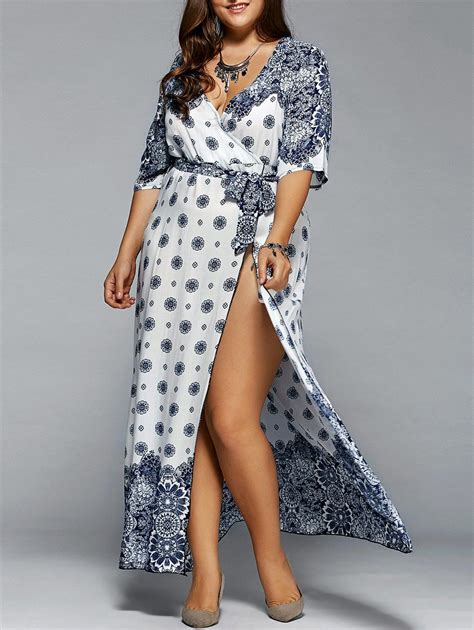 17 Off 2021 Plus Size Boho Print Flowy Beach Wrap Maxi Dress In