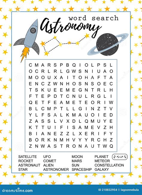 Astronomy Word Search Puzzle Educational Game For Lerning English