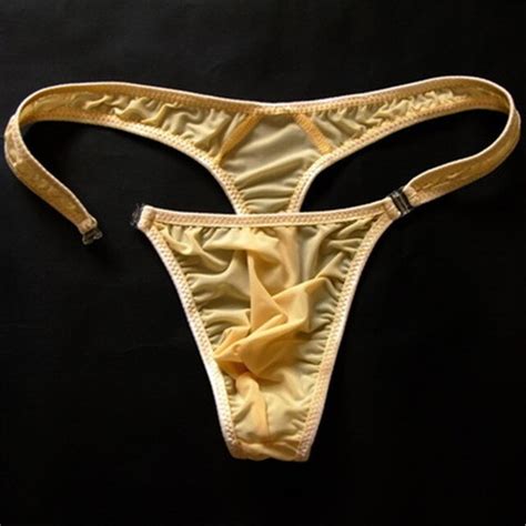 buy men s silky thongs sexy pouch g string micro bikini tangas t back