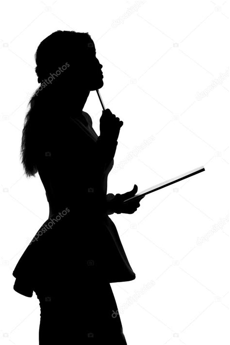 Silhouette Of A Young Woman Thinking Whether To Accept The Offer And