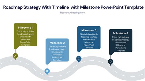 Roadmap Strategy With Timeline With Milestone Powerpoint Template